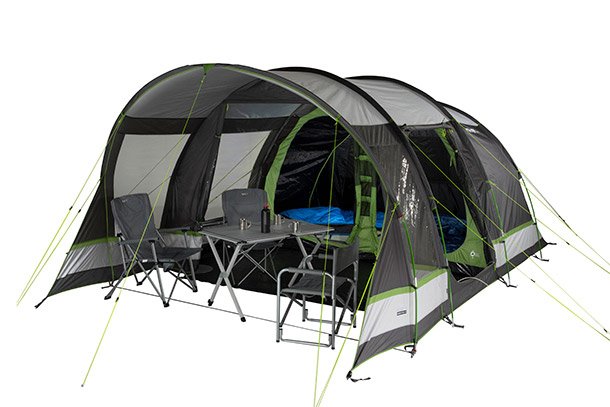 Tienda Túnel Familiar High Peak Garda 5.0 Gris/Verde 11823