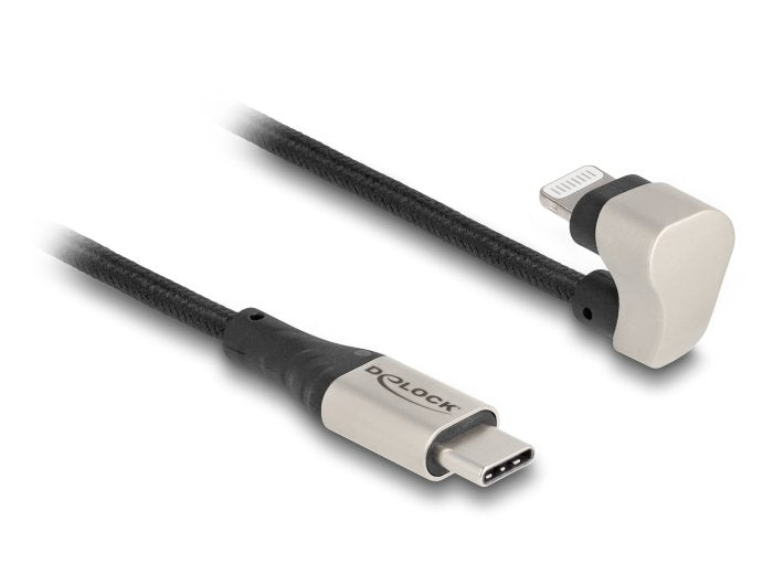 Delock Daten- Y Cable De Carga Usb Tipo-C A Lightning 180° Angular 1 M Mfi