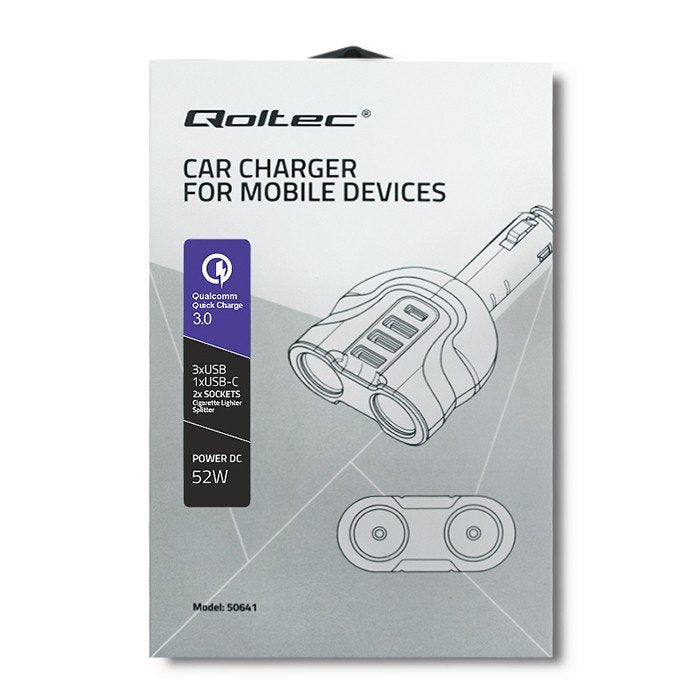 EAN 5901878506418 - Qoltec 50641 cargador de dispositivo móvil Universal Negro Encendedor de cigarrillos Carga rápida Auto imagen 7