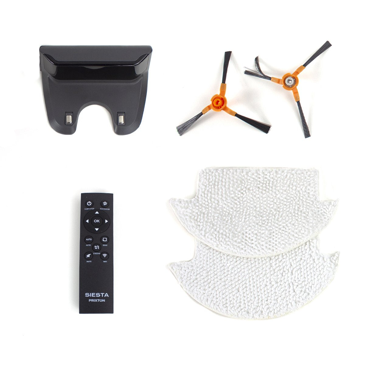 Robot Aspirador Prixton Siesta Negro Wifi App Tuya Compatible Asistente De Voz 4 Modos Bateria 2000mah 350-1000 Pa Polvo 250ml Agua 125ml