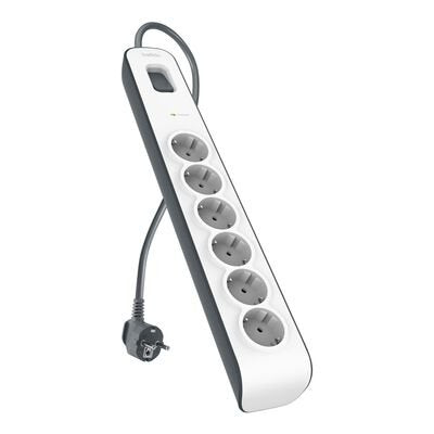EAN 0745883899456 - Belkin BSV603VF2M-V2 limitador de tensión Gris, Blanco 6 salidas AC imagen 1
