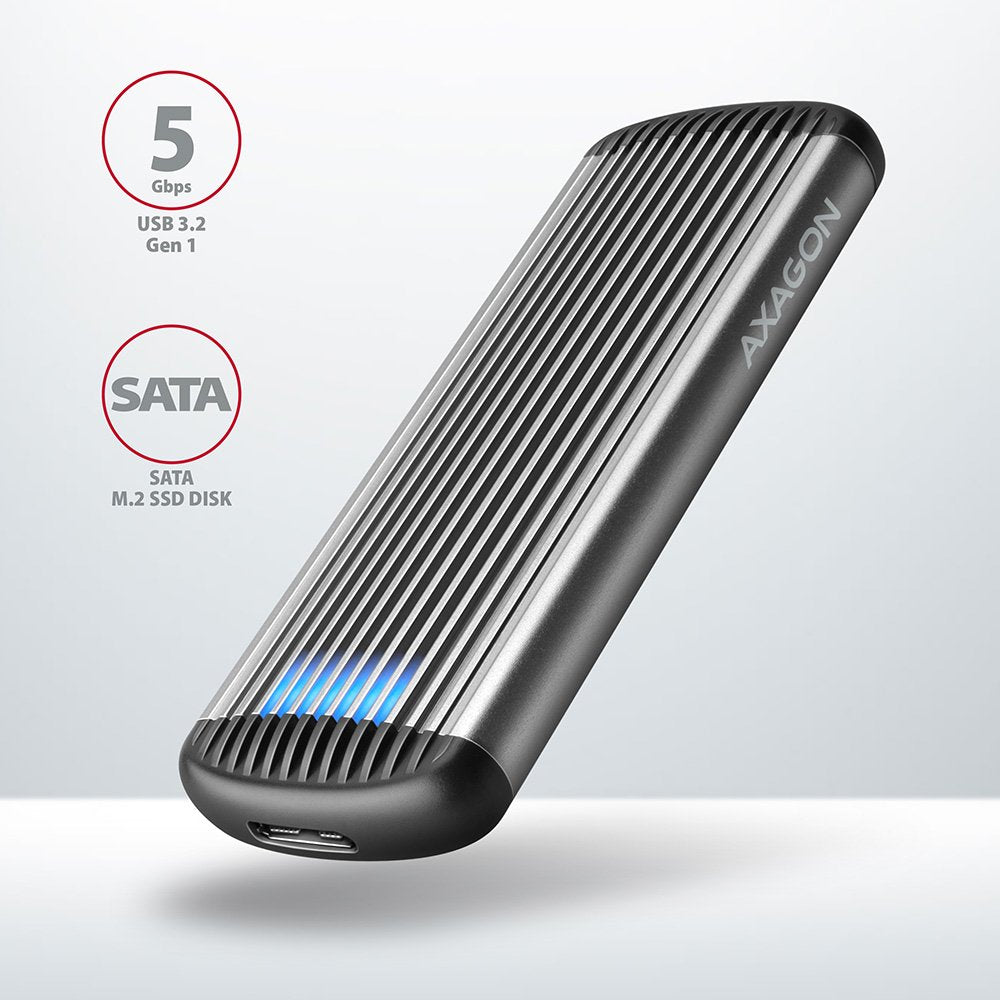 Axagon Eem2-Sa Caja Para Disco Duro Externo Caja Externa Para Unidad De Estado Sólido (Ssd) Gris M.2