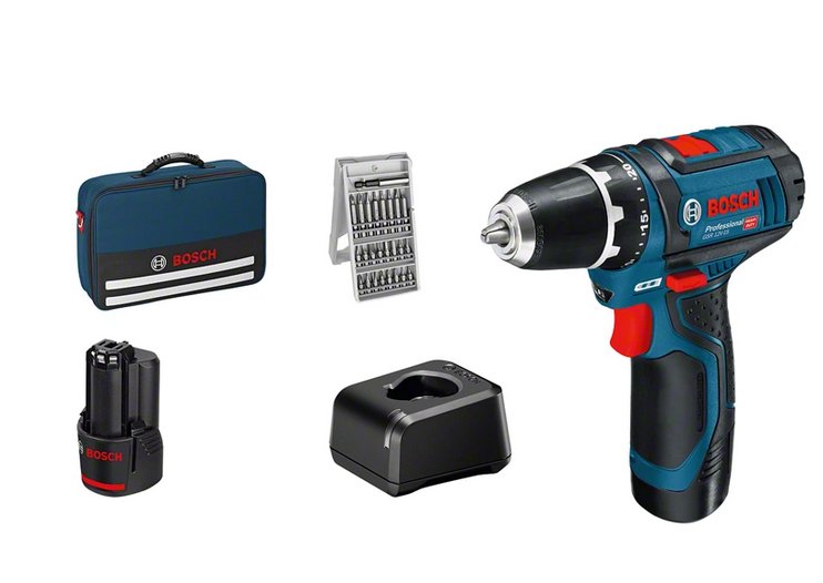 Bosch - Gsr 12v-15 - Cordless Drill Driver - Complete Set