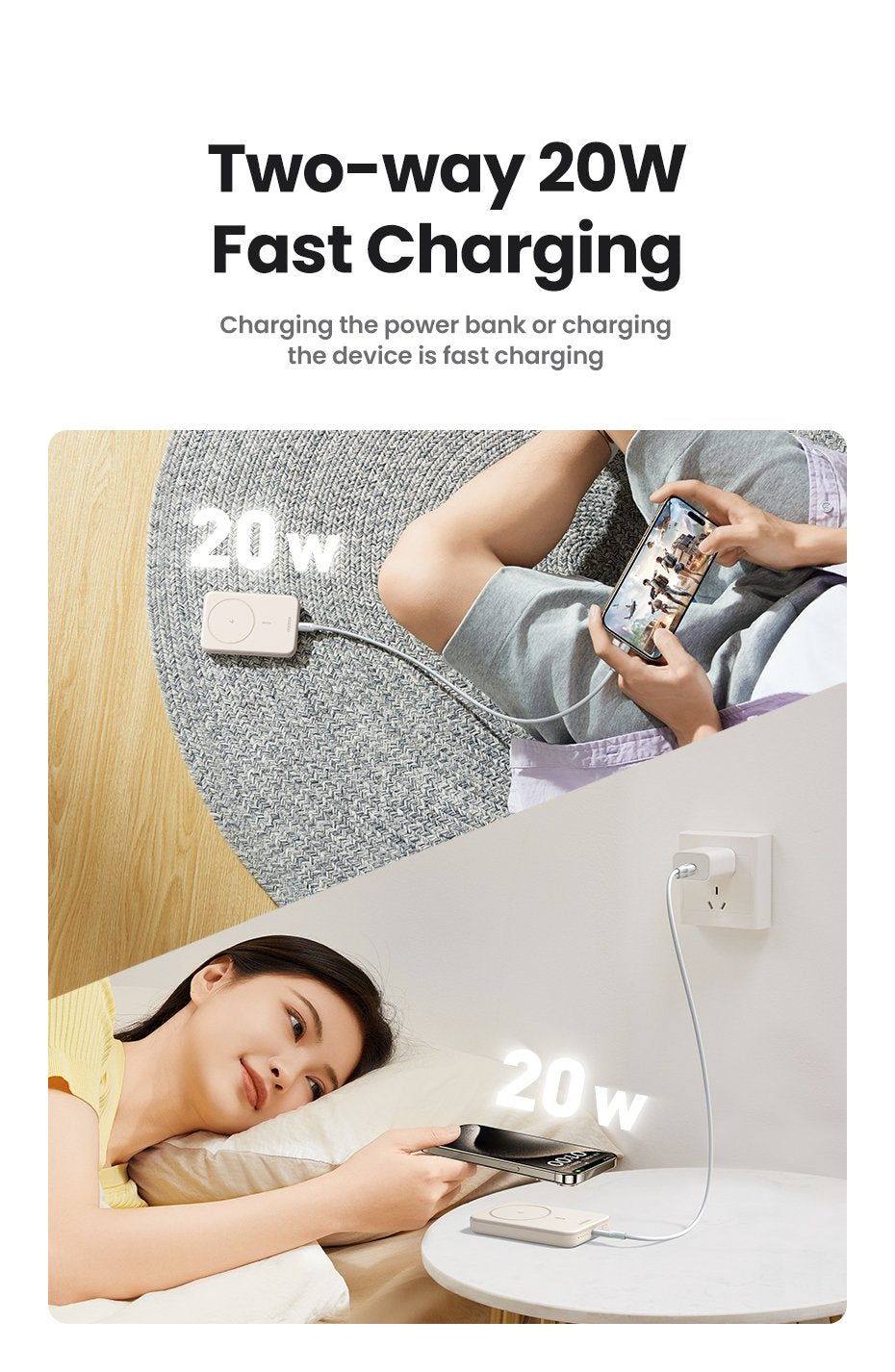 Ugreen 10000mah Mini Powerbank Wireless 20w With Magsafe White