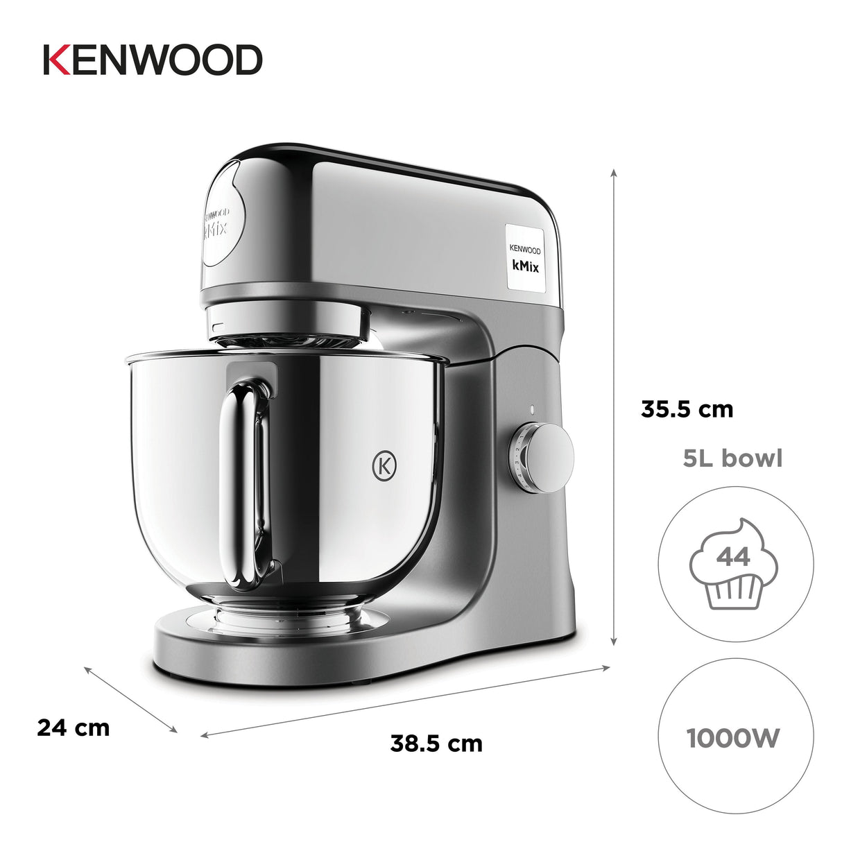 Batidora Kenwood Kmix Special Edition De Varillas 1000 W Cromo, Gris