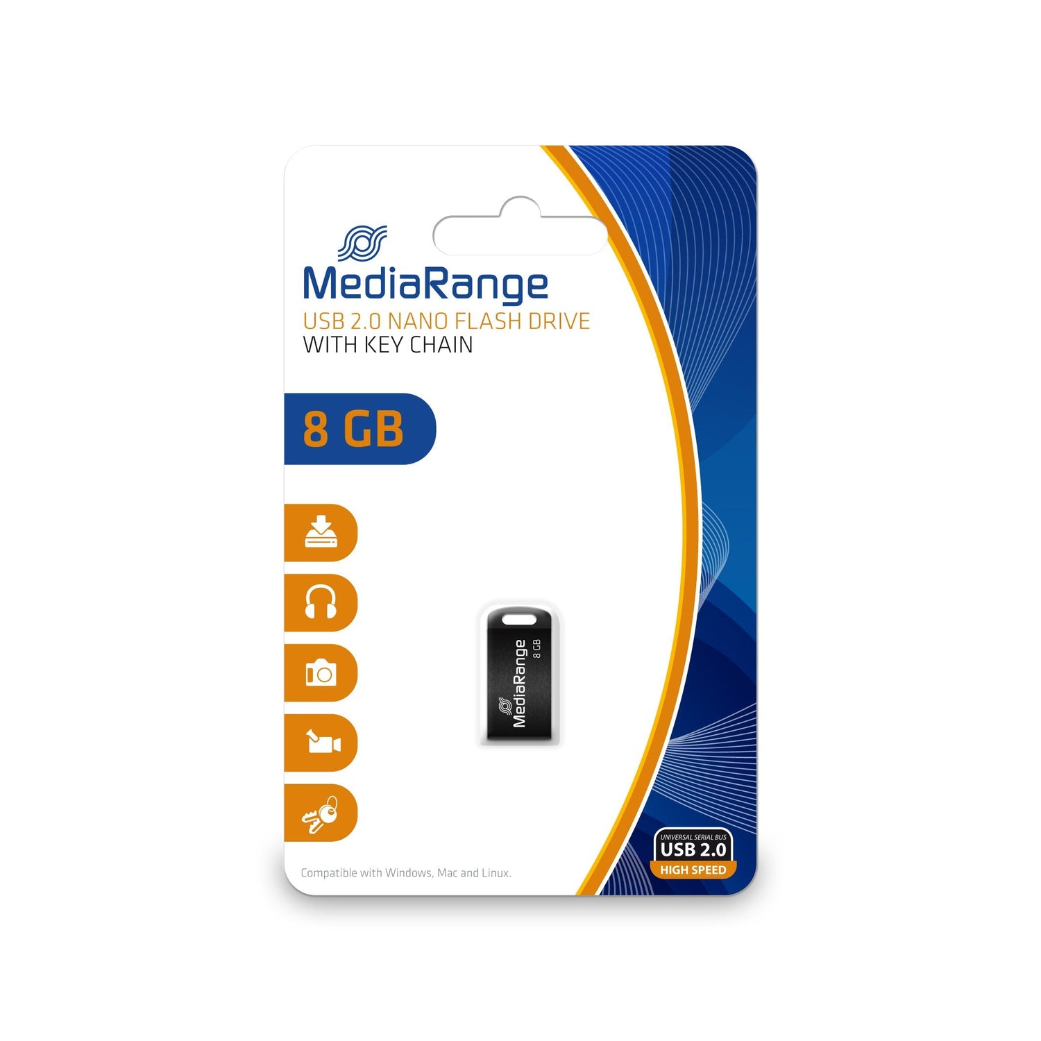 Pendrive Mediarange Mr920 8 Gb Usb Tipo A 2.0 Negro
