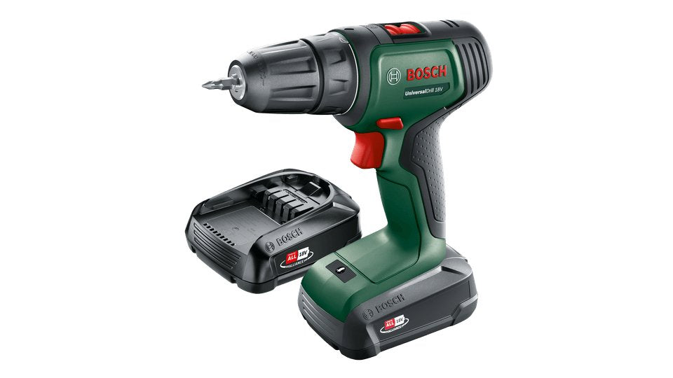 Bosch  Taladro Inalámbrico Universaldrill 18v Verde/Negro, 2x Batería Li-Ion 1,5ah, Maletín, Power For All Alliance 06039d4002