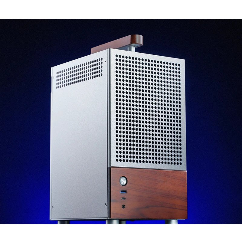 Jonsbo T6 Pc Carcasa, Mini-Tower, Mini-Itx, Tempered Glass, Madera - Plateado