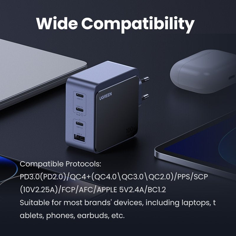 EAN 6941876230433 - Ugreen Nexode S 100W 4-Port GaN Fast Charger EU gray Ordenador portátil, Teléfono móvil, Portátil, Baterí imagen 14