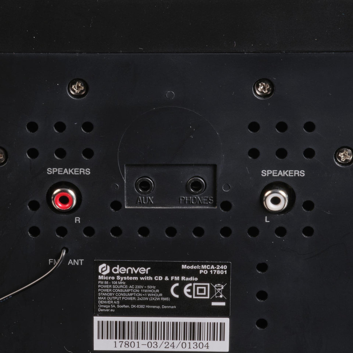 Denver Mca-240 Micro-Anlage Cd/Fm Schwarz