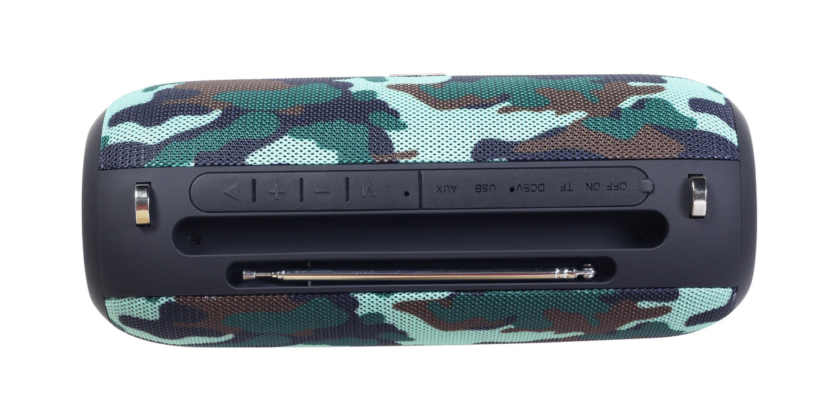 Altavoz Bluetooth Portátil Gembird Spk-Bt-17-Cm Radio Fm, Micrófono Integrado, Patrón Camo, Usb, Aux, Microsd