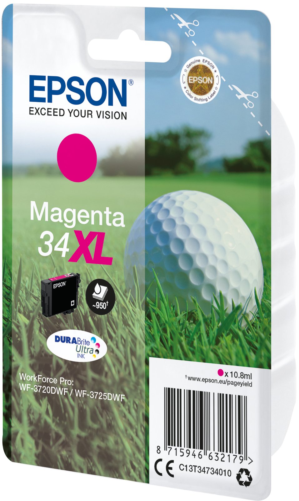 Tinta Original Epson 34xl Magenta Para Wf-3720dwf/3725dwf
