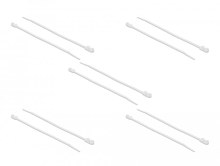 Delock Cablebinder Mit Befestigungsöse L 160 X B 4,8 Mm Weiss 10 Stück