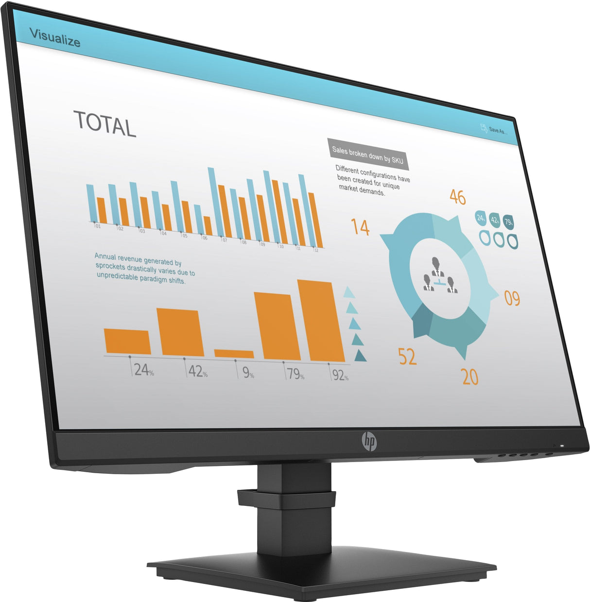 Hp Monitor P24 G4,Ips 23.8",1920x1080,3 Años