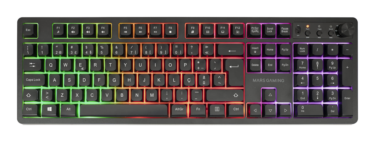 Teclado Mouse Y Alfombrilla Mars Gaming Mcpwxpt Negro H-Mech Frgb 3200dpi Portugues