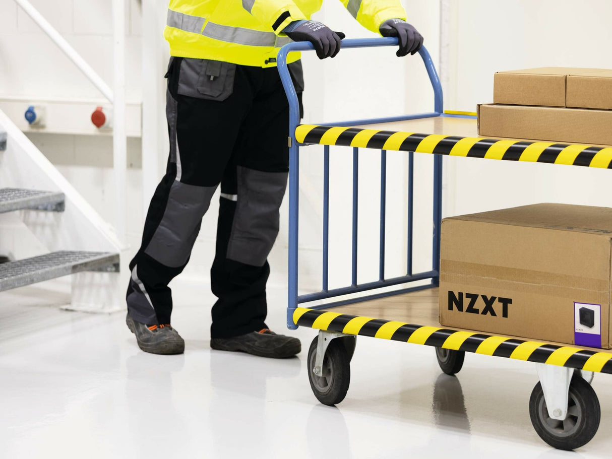 Perfil De Protección De Tuberías Durable P30 Amarillo Negro Autoadhesivo 1m