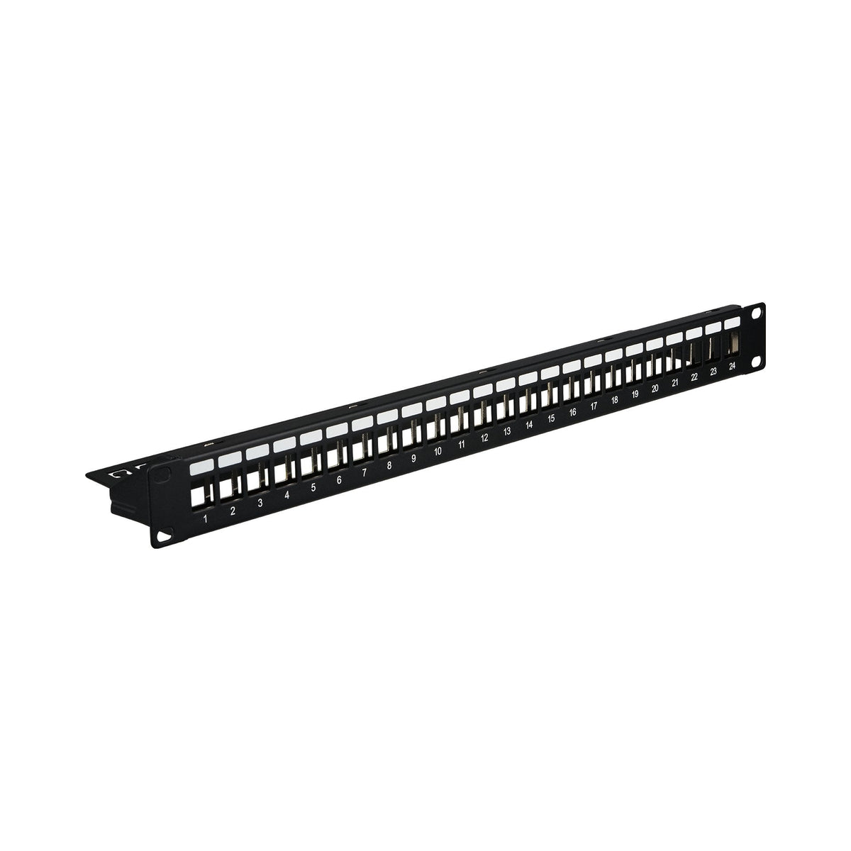 Panel De Distribución 19" 1he, 24-Port, Metal, Negro Ral9005