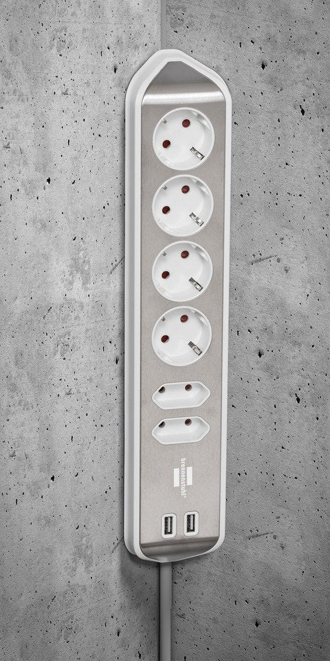 Brennenstuhl Estilo Eckstedoleiste 6-Fach Weiss