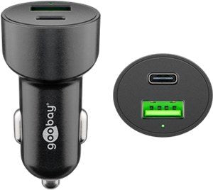 Goobay Cargador Rápido Usb Doble Para Automóvil Usb-C Pd (Entrega De Energía) 39908