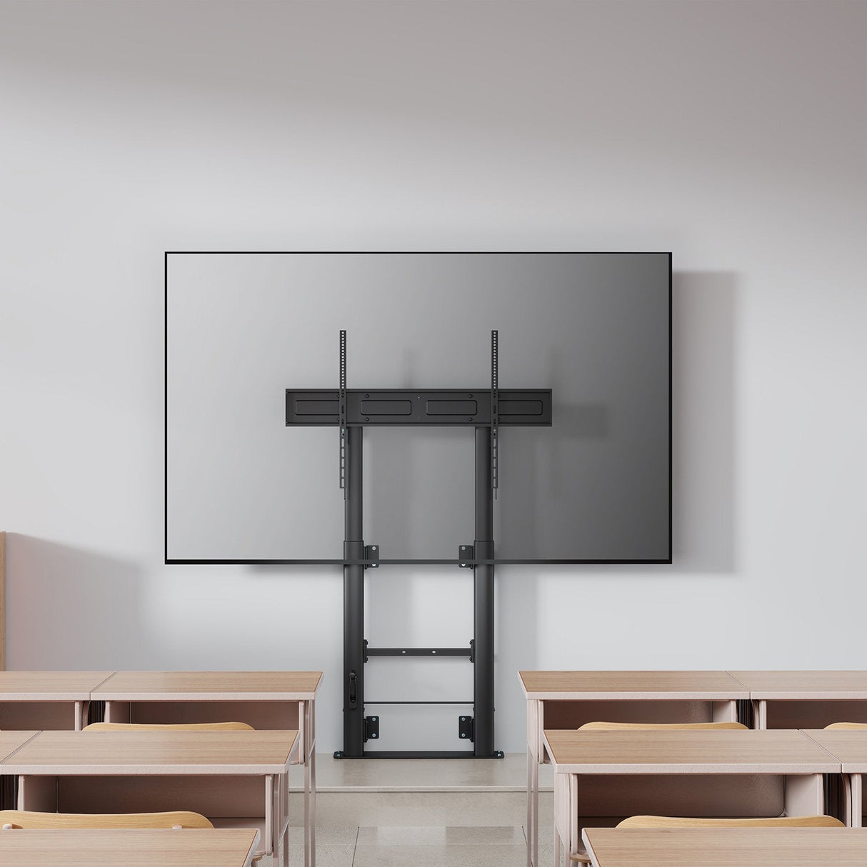 Aisens Soporte Suelo Con Manivela Y Fijacion A Pared, Tv 120kg De 60-100, Negro