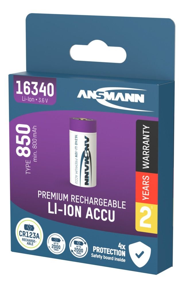 Ansmann 16340 Li-Ion Akku 850mah 3,6v Versión Estándar 1300-0017