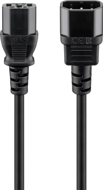 Goobay 95125 Cable Alimentacion C13 <> C14 Negro 1 M