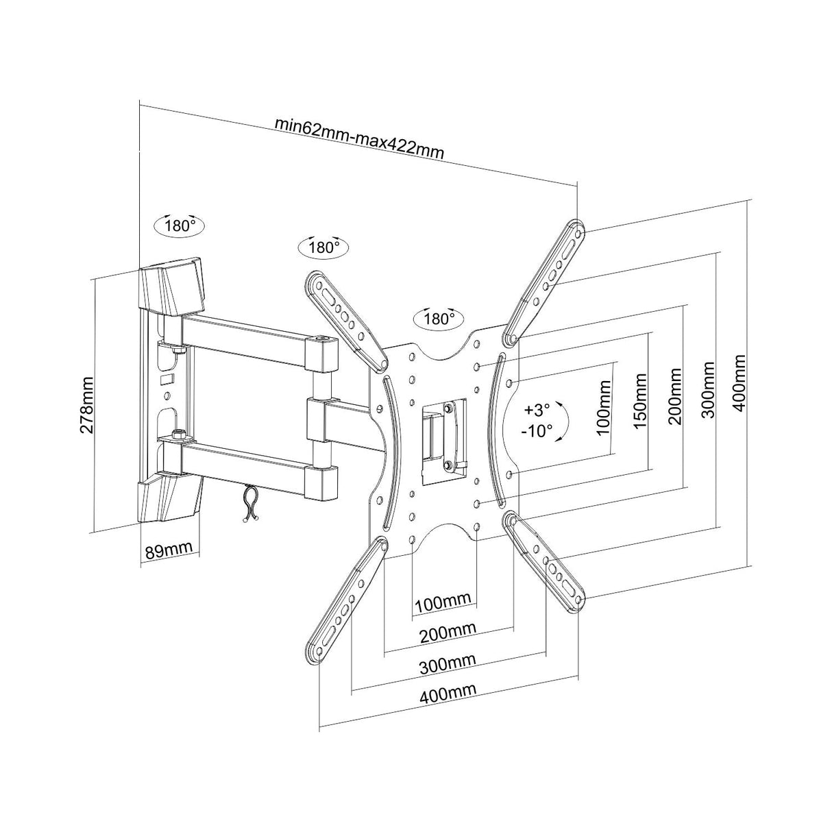 Aisens Soporte De Pared Inclinable Para Tv De 32-55'/ Hasta 30kg