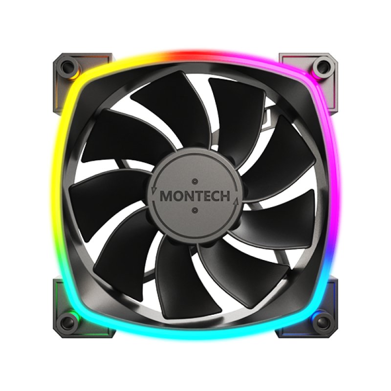 Ventilador Pc Montech Rx120 Pwm 12 Cm Negro 3 Pieza(S)