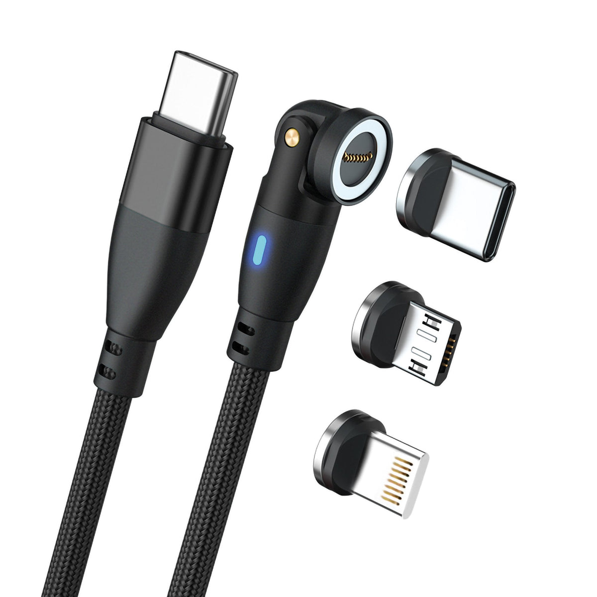 Realpower Magnetic Cable 100 Watt,1m,Black Con Adaptern