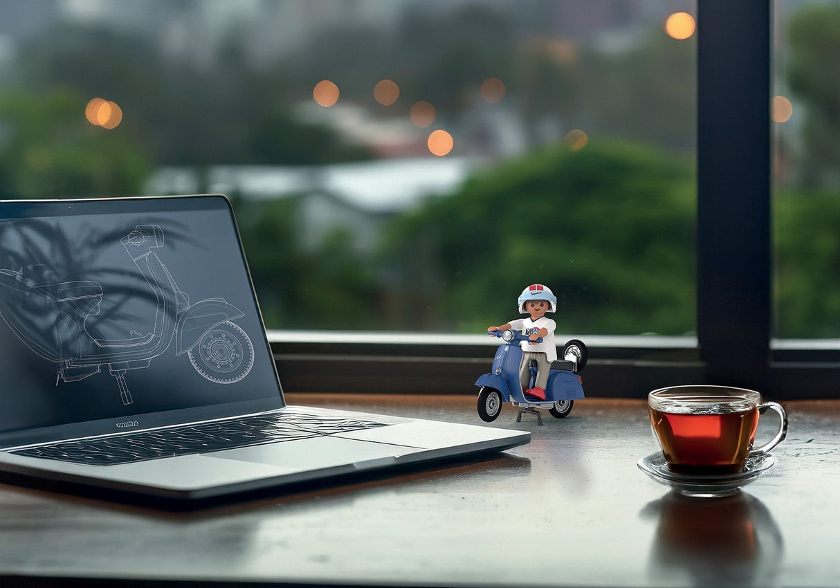 Playmobil Vespa 150 Sprint Veloce Azul