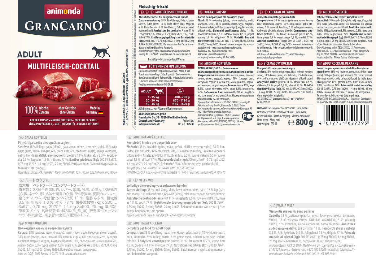 Animonda Grancarno Adult Sabor: Cóctel De Carne 800g