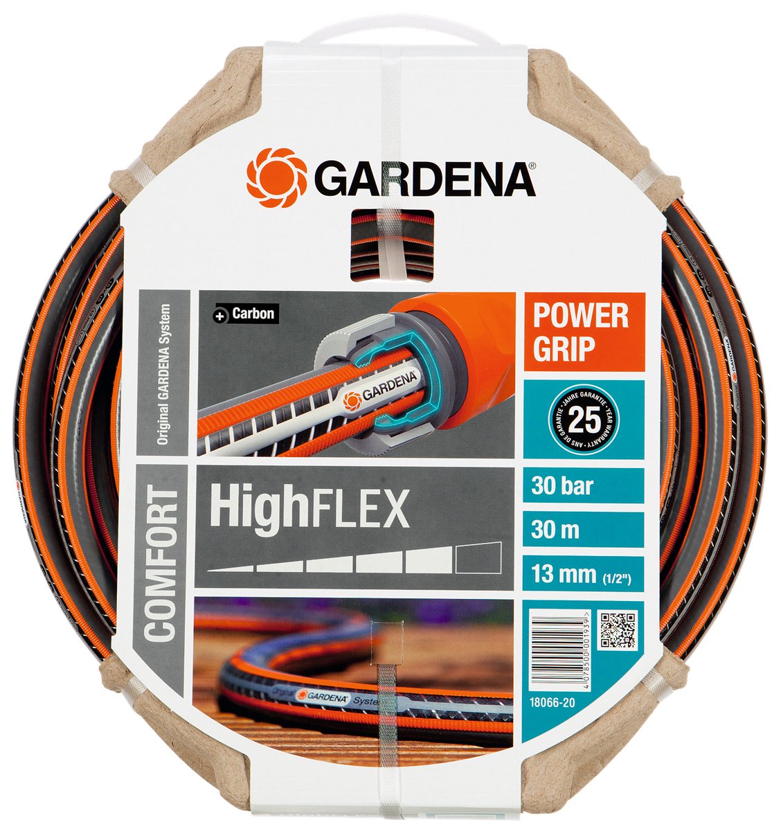 Gardena 18066-20 Manguera Comfort Highflex 13 Mm (1/2 ") Gris / Naranja, 30 Metros