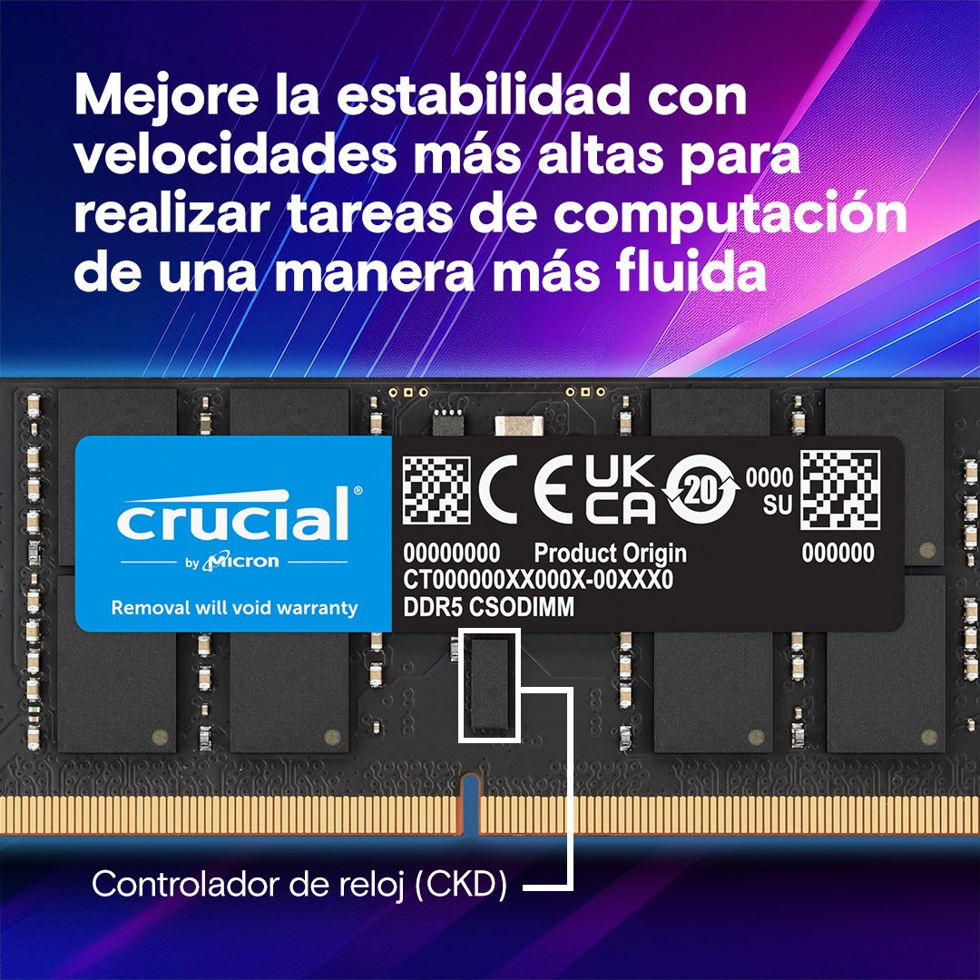EAN 649528941220 - Crucial CT2K32G64C52CS5 módulo de memoria 64 GB 2 x 32 GB DDR5 6400 MT/s 262-pin SO-DIMM imagen 4