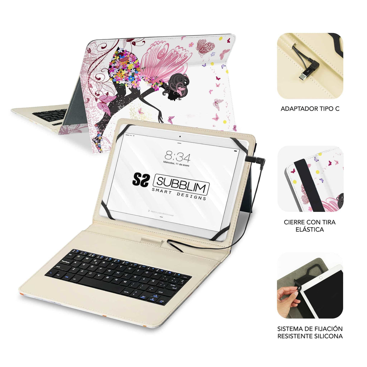 EAN 8436586742485 - SUBBLIM SUBKT1-USB052 teclado para móvil QWERTY Español MicroUSB Multicolor imagen 3