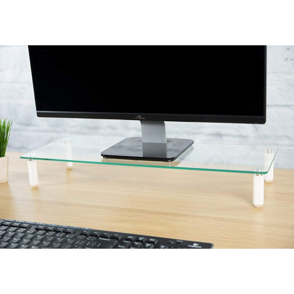 Techly Ica-Ms 461 Soporte De Mesa Para Pantalla Plana 81,3 Cm (32") Independiente Transparente, Blanco