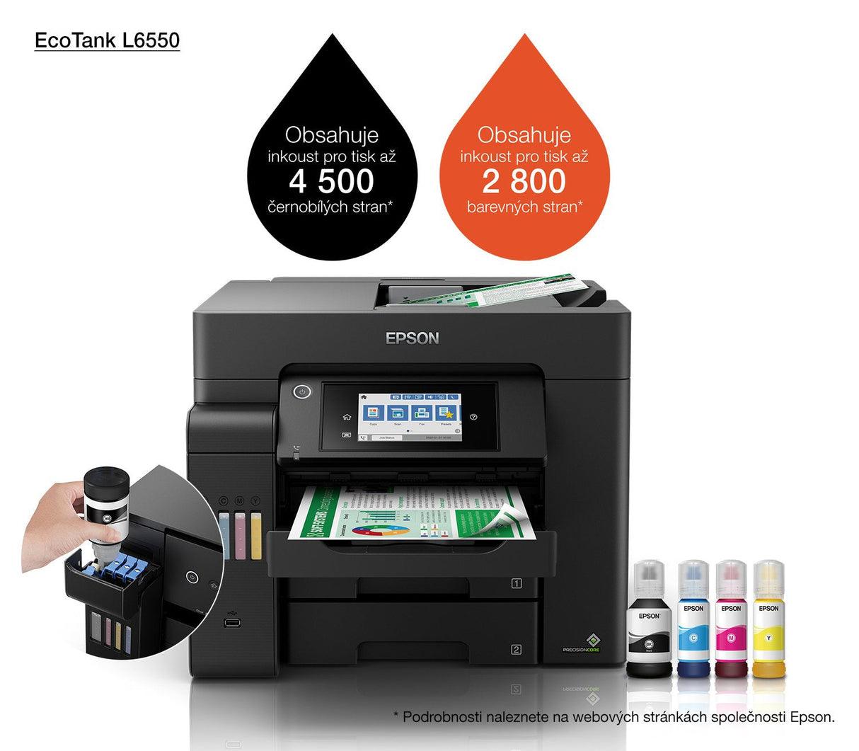 Impresora De Inyección De Tinta Multifunción Inalámbrica Epson L6550 Ecotank Its