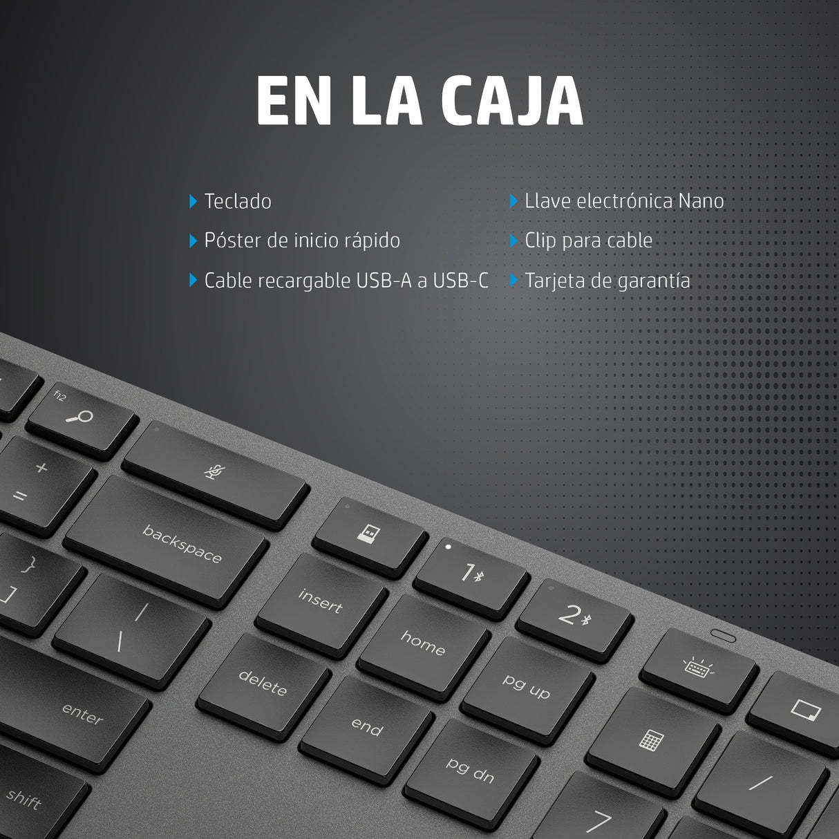 EAN 0196068099282 - HP 975 USB+BT Dual-Mode Wireless Keyboard teclado RF Wireless + Bluetooth Negro imagen 4