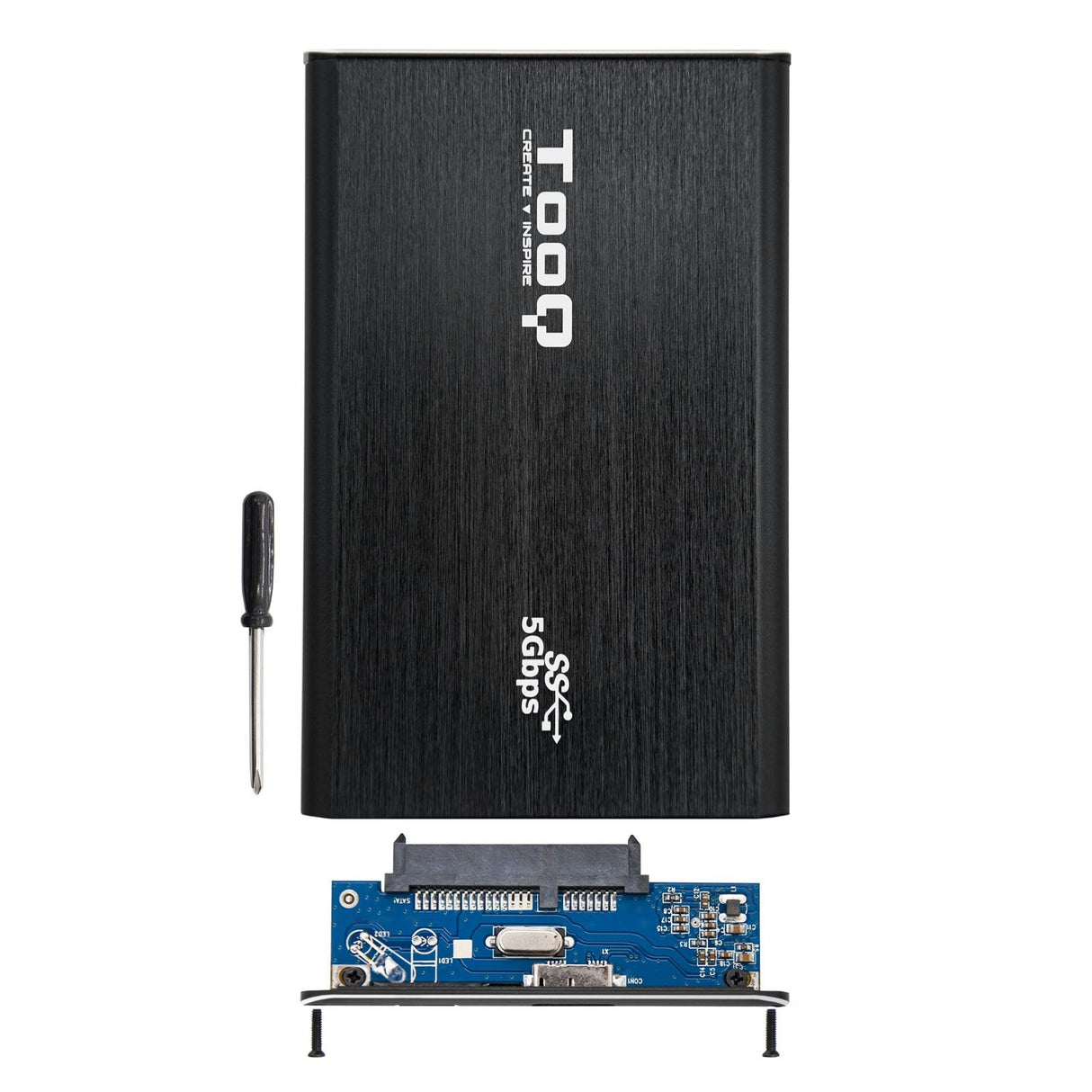 Tooq Carcasa Externa Hdd/Sdd 2.5" Hasta 7,0mm Sata Usb 3.0/3.1 Gen 1 - Negro