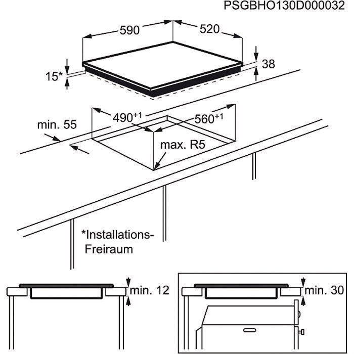EAN 7332543250714 - Electrolux EHF6547FXK hobs Negro Integrado 4 zona(s) imagen 2