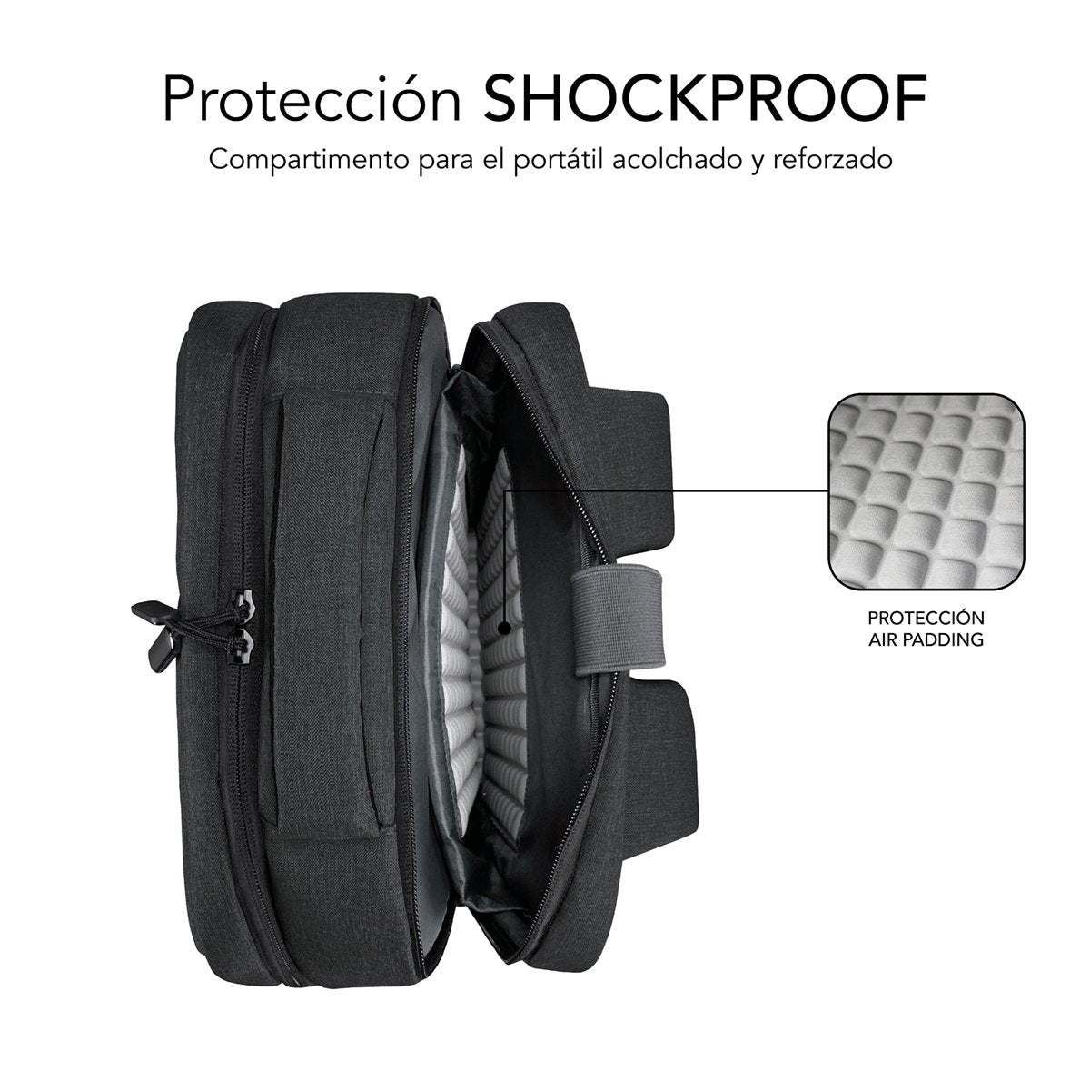 EAN 8436586741662 - SUBBLIM TRAVELLER AIR PADDING 15.6'' GREY mochila Mochila informal Gris Poliéster imagen 5