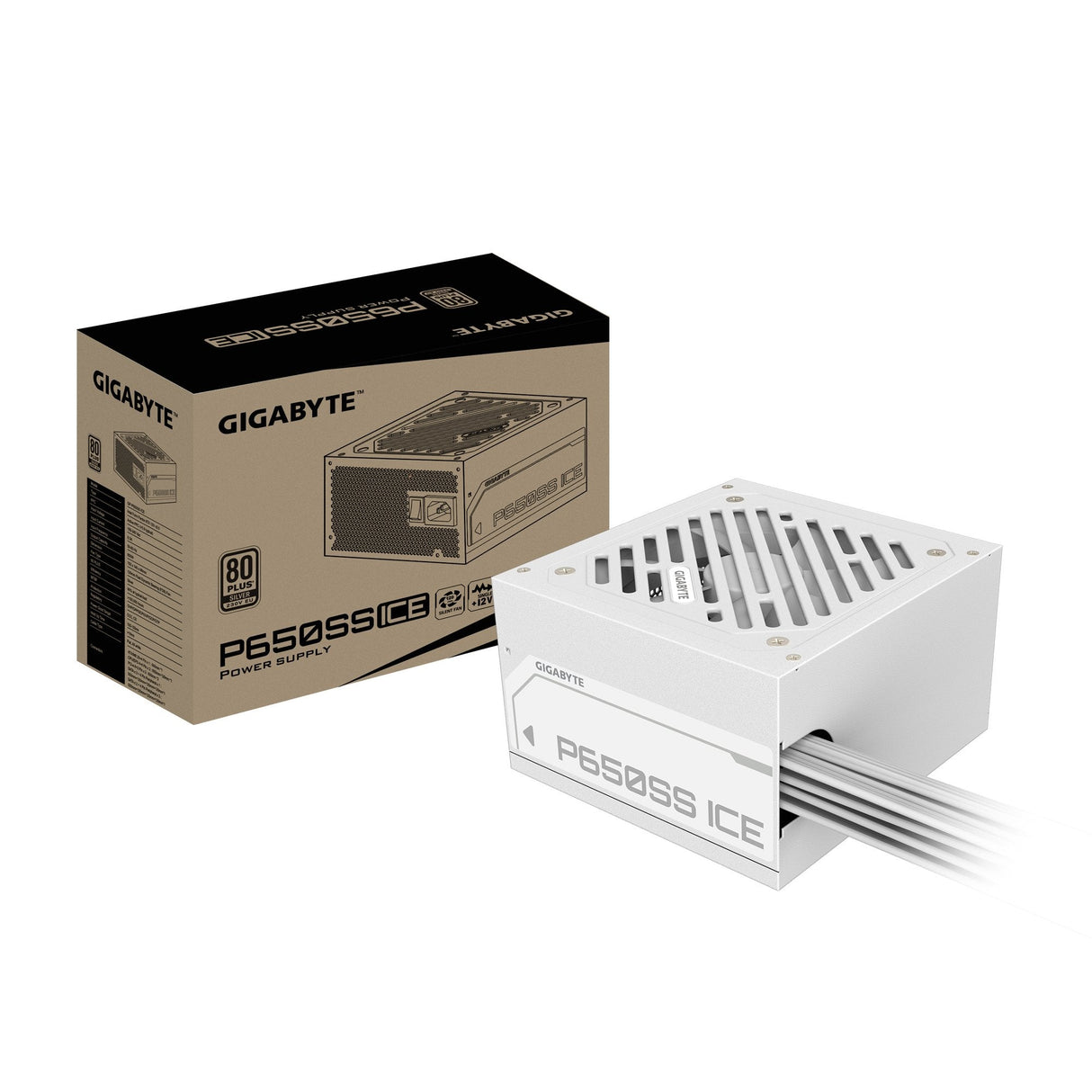 EAN 4719331554927 - GIGABYTE P650SS ICE unidad de fuente de alimentación 650 W 20+4 pin ATX Blanco imagen 1