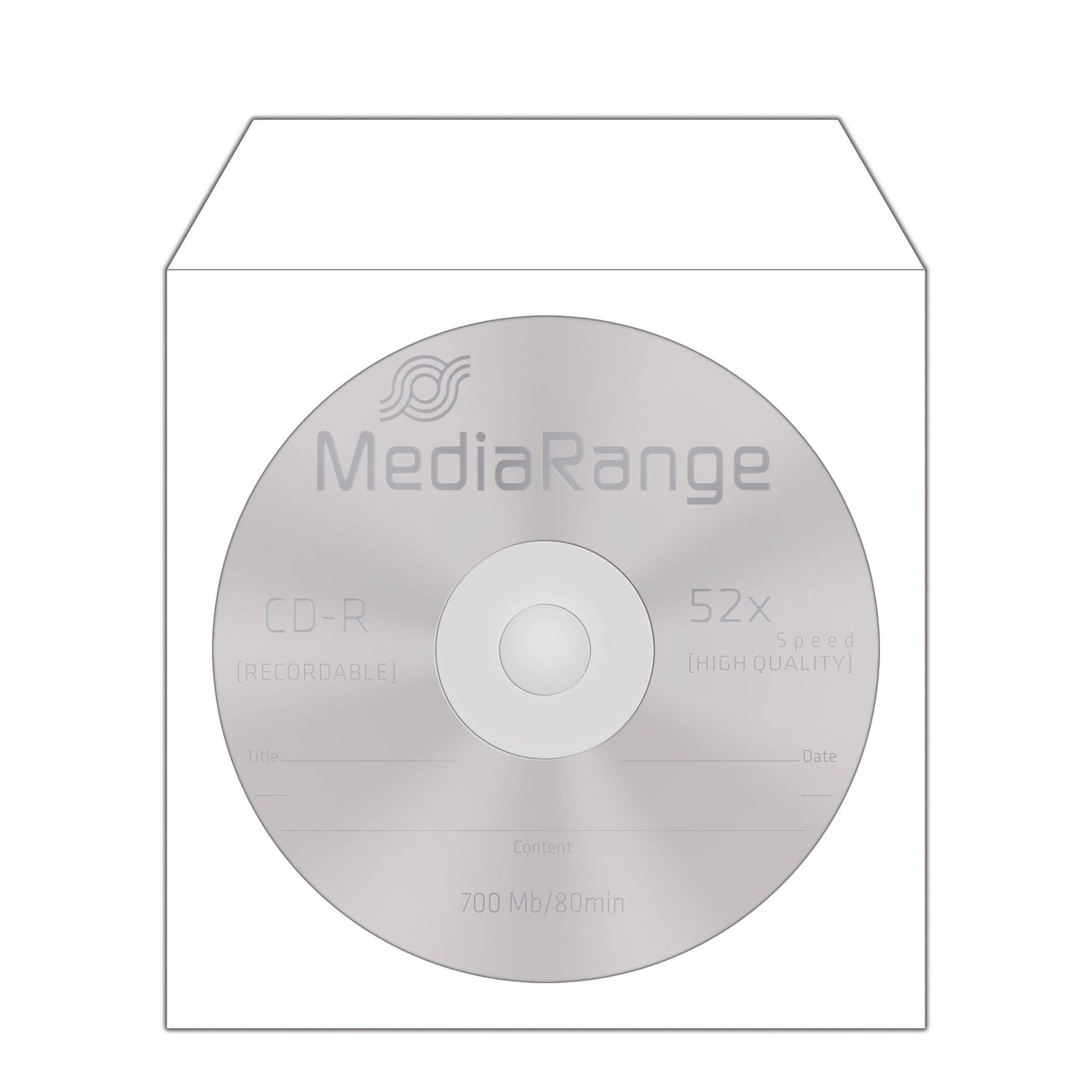 Mediarange Box65 Funda Para Discos Ópticos 1 Discos Blanco 50 Uds