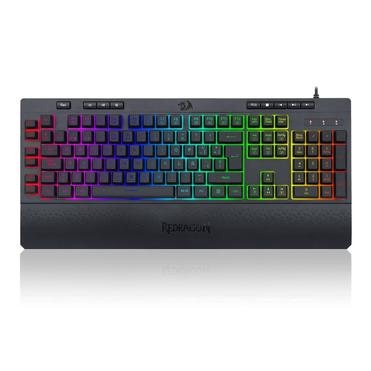 Redragon Shiva Teclado Gaming Membrana Rbg Reposamuñecas Español España Negro