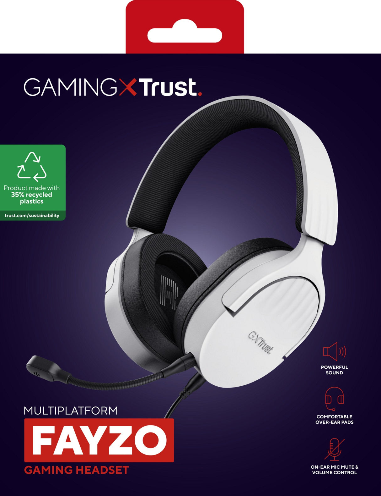 Auriculares Gaming Con Micrófono Trust Gaming Gxt 489 Fayzo Jack 3.5 Blancos