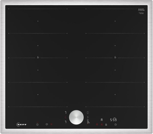 Neff T66stx4l0 N 90, Placa De Cocina Independiente Negra/Acero Inoxidable, 60 Cm T66stx4l0