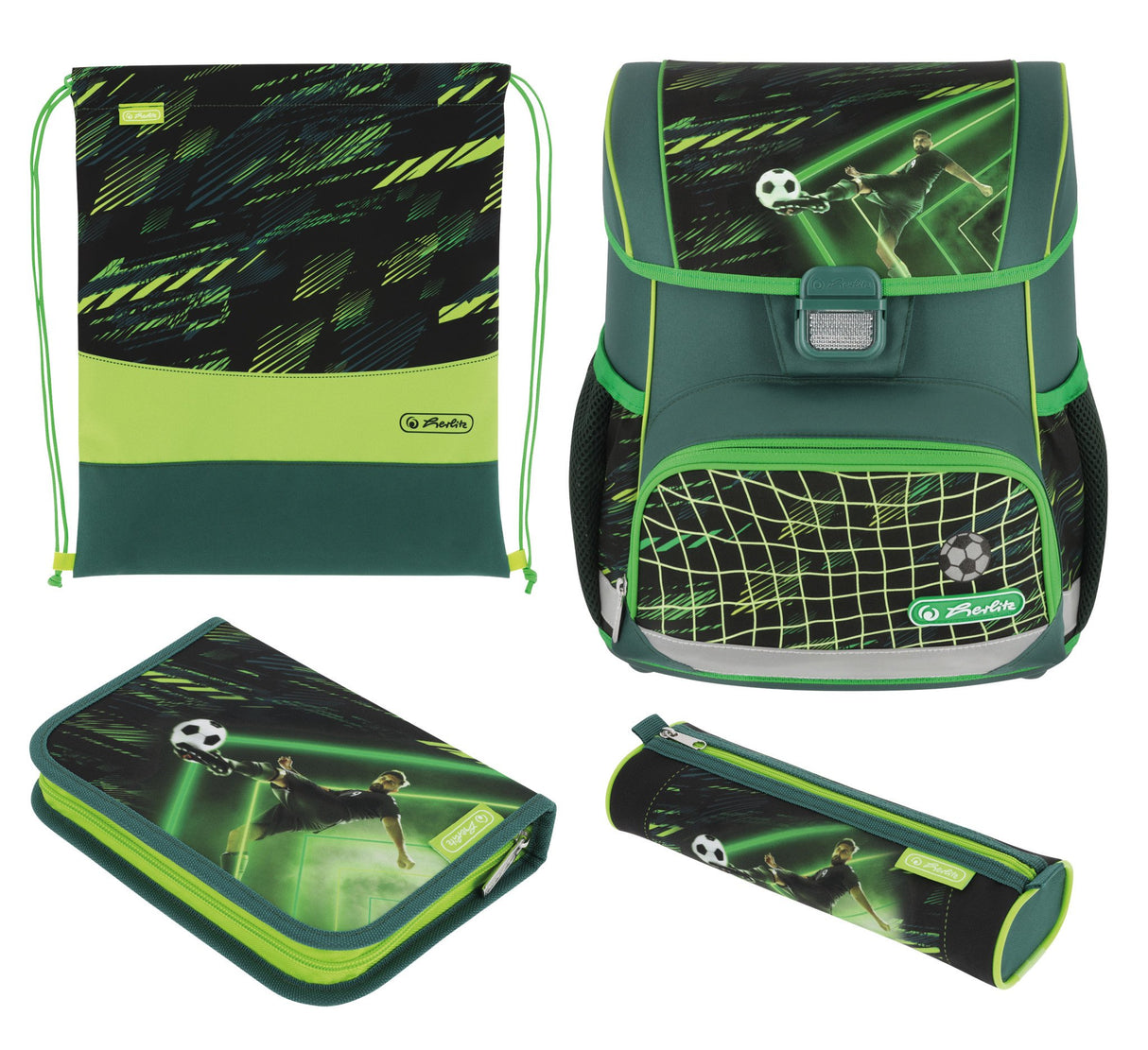 EAN 4008110371115 - Herlitz Loop Plus Game Changer juego de mochila escolar Niño Poliéster Negro, Verde imagen 1