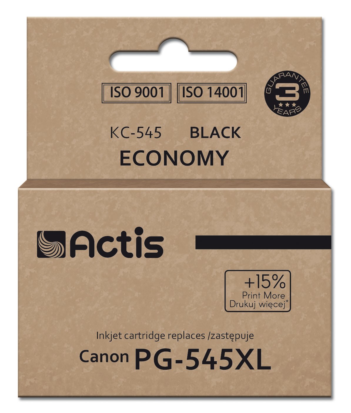 Actis Tinta Kh-303bkr Para Impresoras Canon, Sustituye A La Canon Pg-545xl Supreme 15ml 207 Páginas Negro. Imprime Un 15% Más Que El Oem.