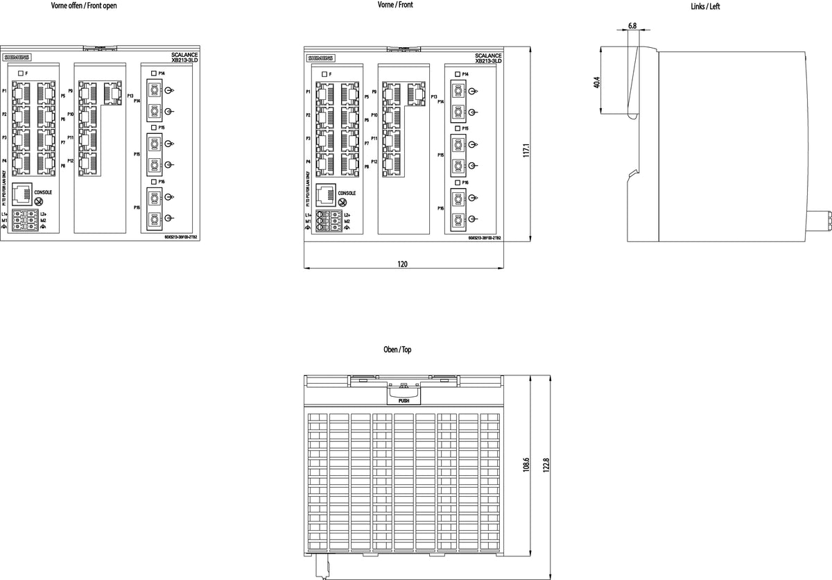 Siemens Siem 6gk5213-3bf00-2tb2 Scalance Xb213-3ld Manageable Layer 2 Ie Switch 13x 0. - Switch - 0,1 Gbps