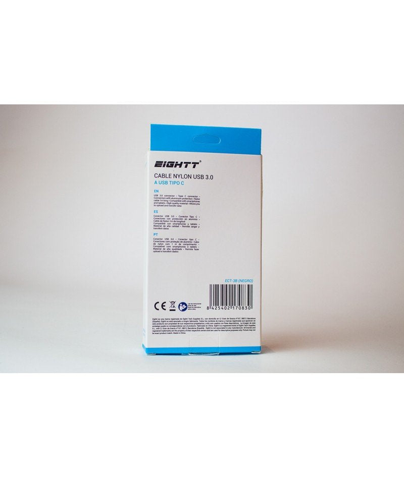 Eightt Cable Usb 3.0 A Usb Type C 1m Pvc Negro