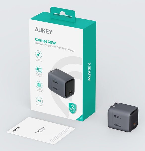 Aukey Pa-C1 Wall Charger 30w Gray